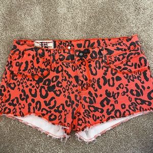 Leopard Jeans Shorts